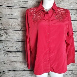 Vintage Maurada Red Long Sleeve Shirt Size 20W